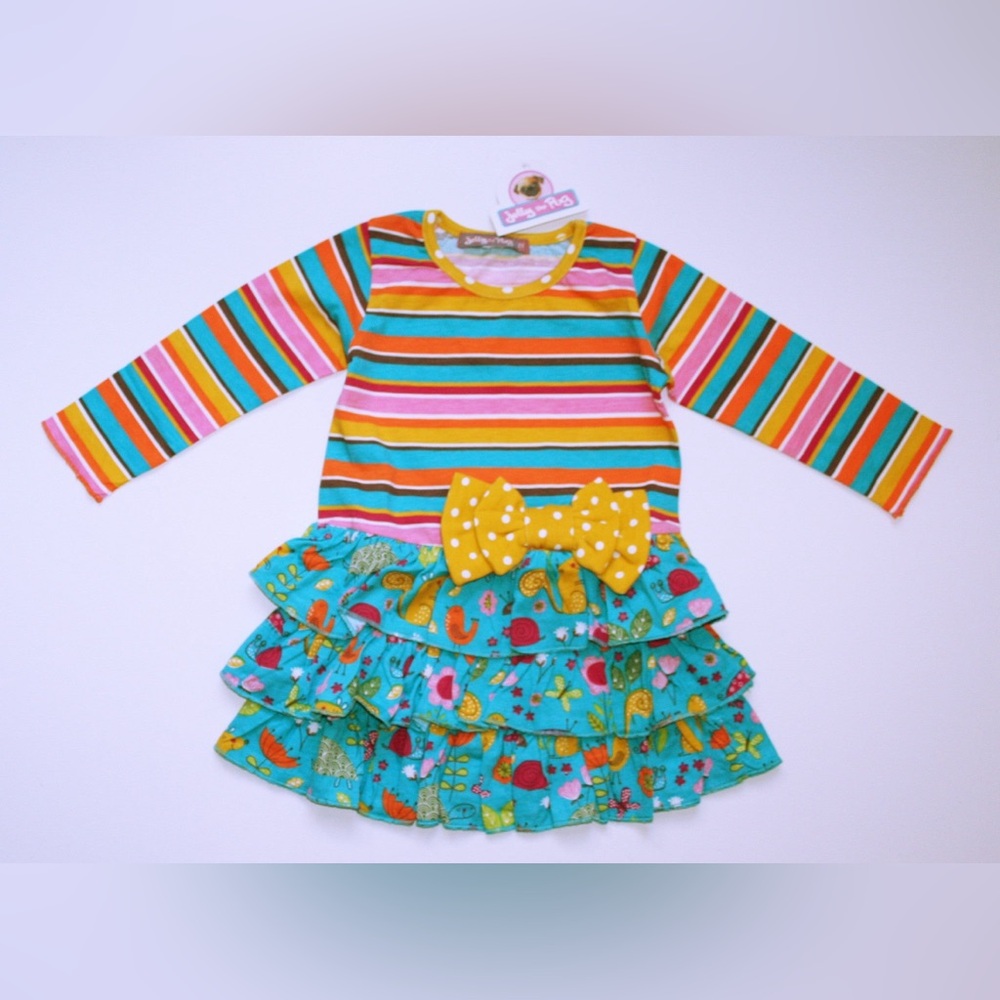 NWT Jelly the Pug Pink Forest Friends Ruby Knit Dress